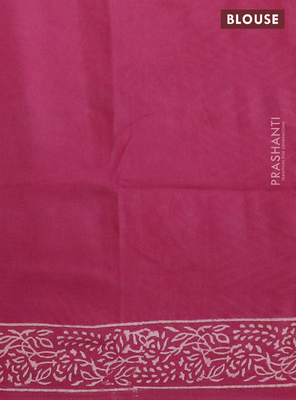 Pashmina silk saree magenta pink with butta prints and printed border