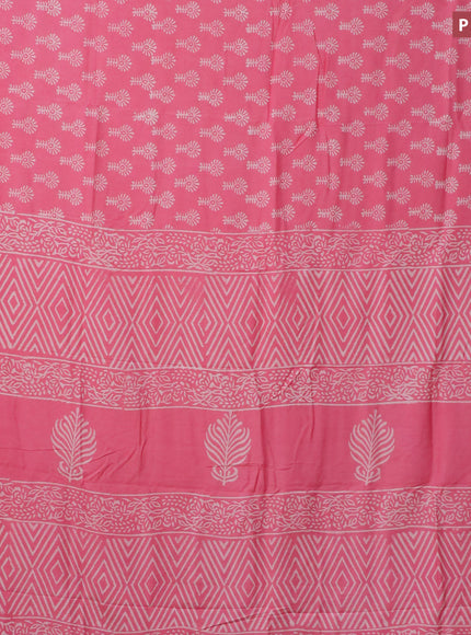 Pashmina silk saree light pink with butta prints and printed border