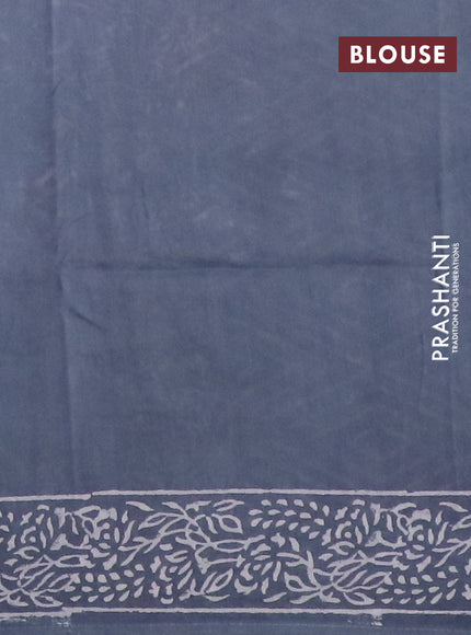 Pashmina silk saree grey with butta prints and printed border