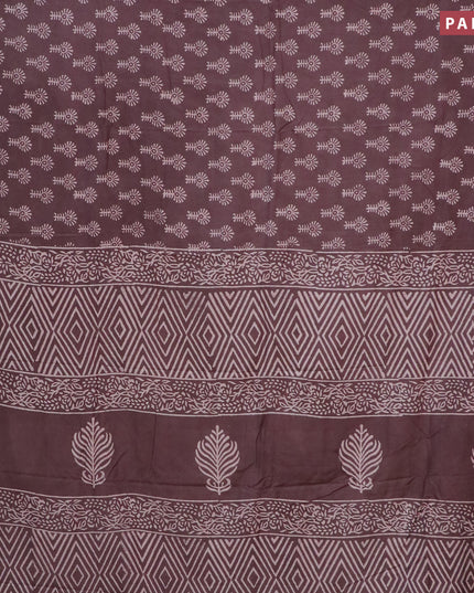 Pashmina silk saree brown shade with butta prints and printed border