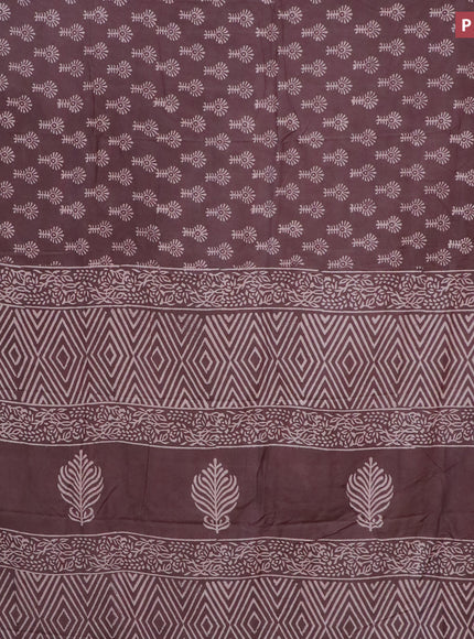 Pashmina silk saree brown shade with butta prints and printed border