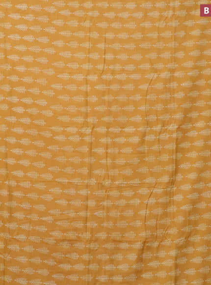 Pashmina silk saree mustard yellow with butta prints and printed border