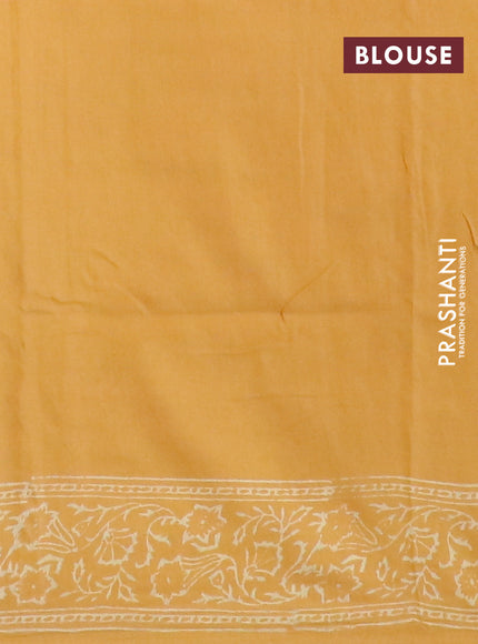 Pashmina silk saree mustard yellow with butta prints and printed border