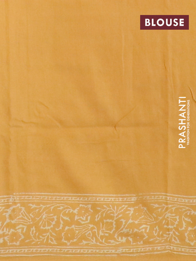 Pashmina silk saree mustard yellow with butta prints and printed border