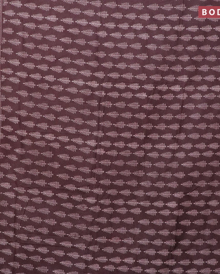 Pashmina silk saree brown with butta prints and printed border