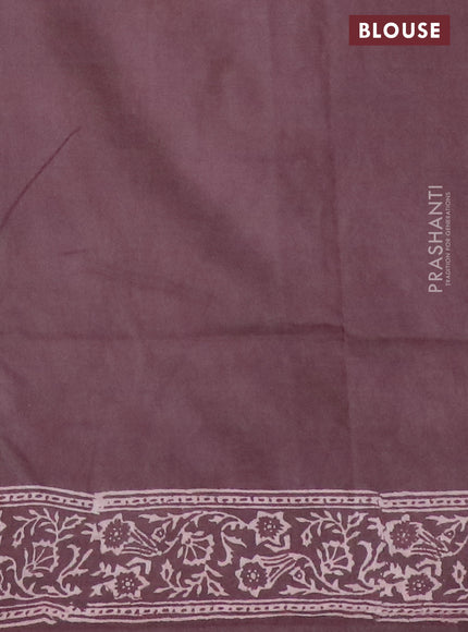 Pashmina silk saree brown with butta prints and printed border