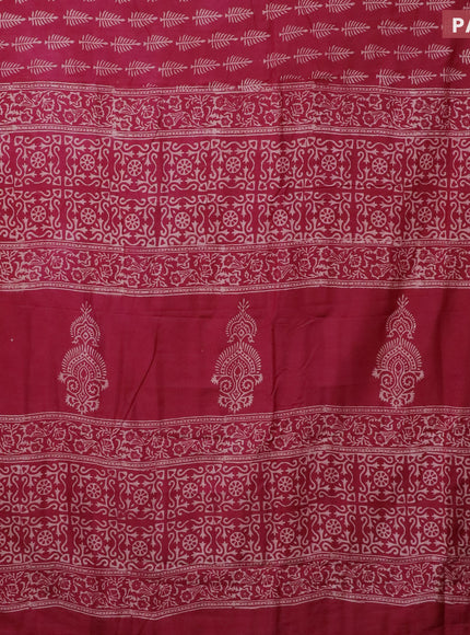 Pashmina silk saree maroon with butta prints and printed border