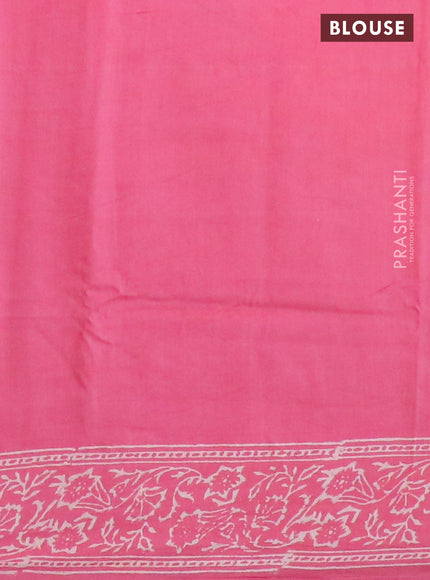 Pashmina silk saree light pink with butta prints and printed border