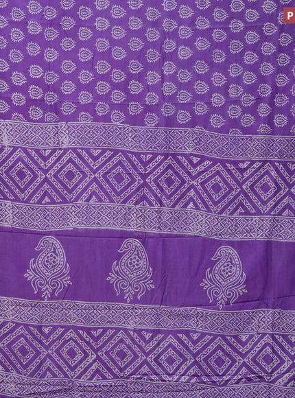 Pashmina silk saree lavender with butta prints and printed border