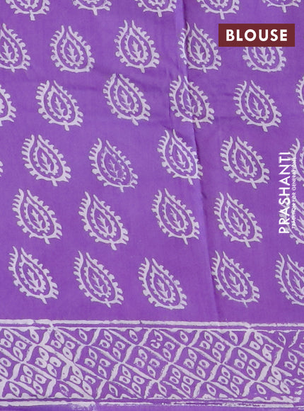 Pashmina silk saree lavender with butta prints and printed border