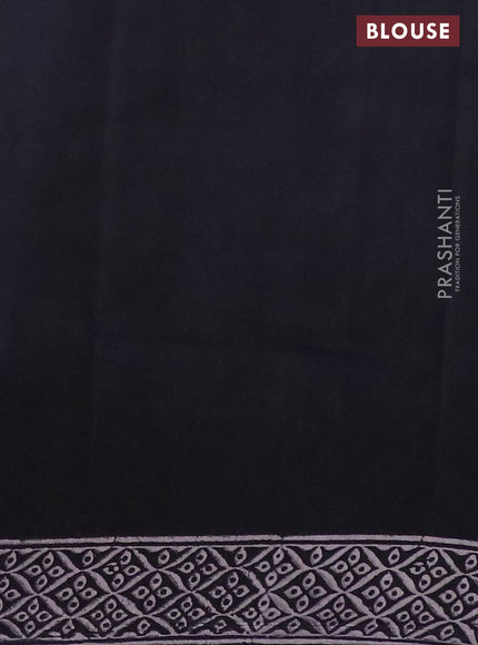 Pashmina silk saree black with butta prints and printed border