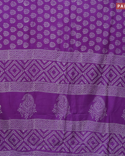 Pashmina silk saree purple with butta prints and printed border