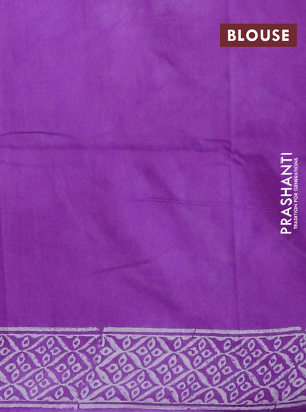 Pashmina silk saree purple with butta prints and printed border