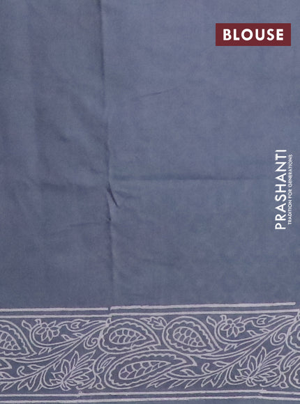 Pashmina silk saree grey with allover floral prints and printed border