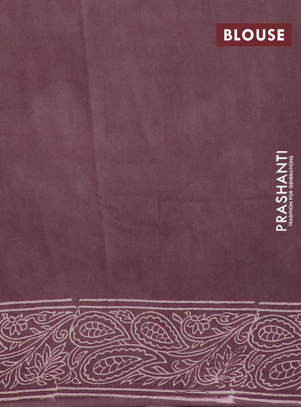 Pashmina silk saree brown with allover floral prints and printed border