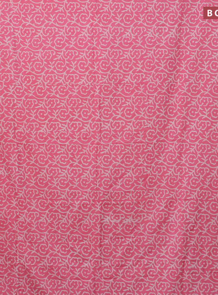 Pashmina silk saree light pink with allover floral prints and printed border