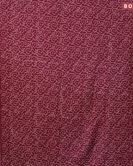 Pashmina silk saree maroon with allover floral prints and printed border