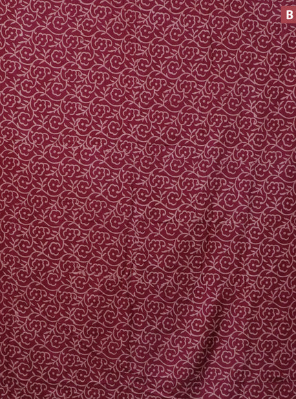 Pashmina silk saree maroon with allover floral prints and printed border