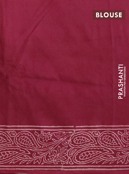 Pashmina silk saree maroon with allover floral prints and printed border