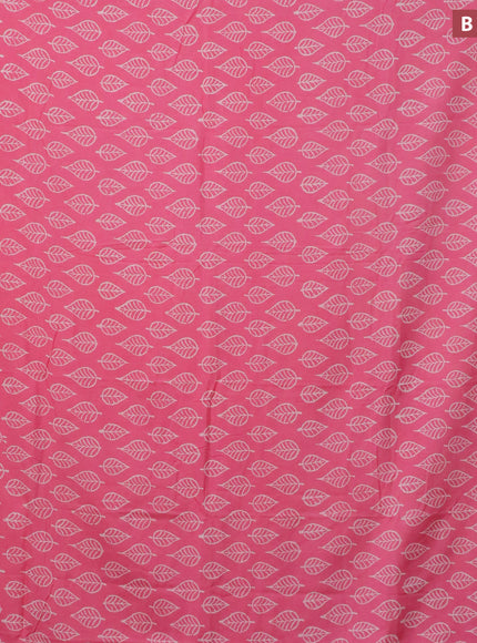 Pashmina silk saree light pink with leaf butta prints and printed border