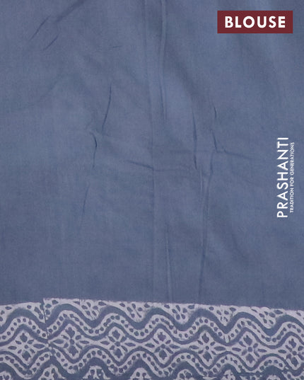 Pashmina silk saree grey with leaf butta prints and printed border