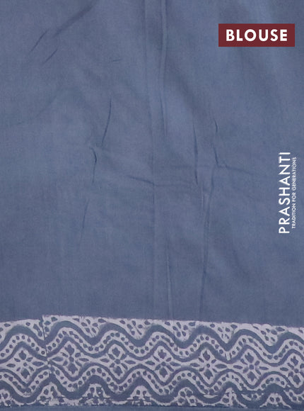 Pashmina silk saree grey with leaf butta prints and printed border