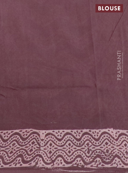 Pashmina silk saree brown with leaf butta prints and printed border