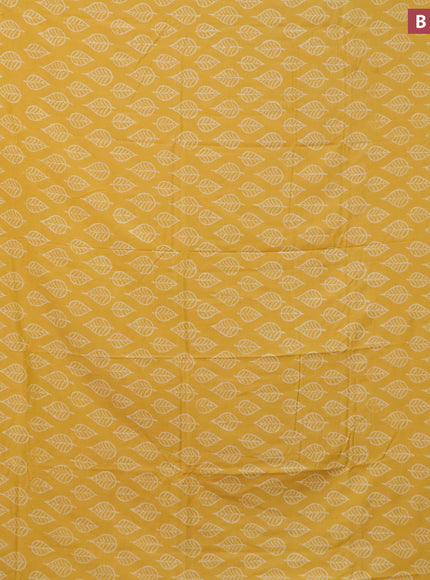 Pashmina silk saree yellow with leaf butta prints and printed border