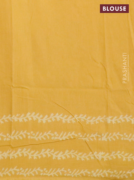 Pashmina silk saree yellow with butta prints and printed border