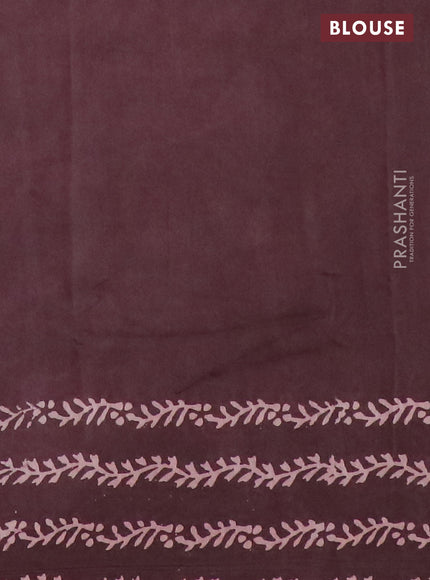 Pashmina silk saree brown with butta prints and printed border