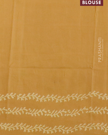 Pashmina silk saree mustard yellow with butta prints and printed border