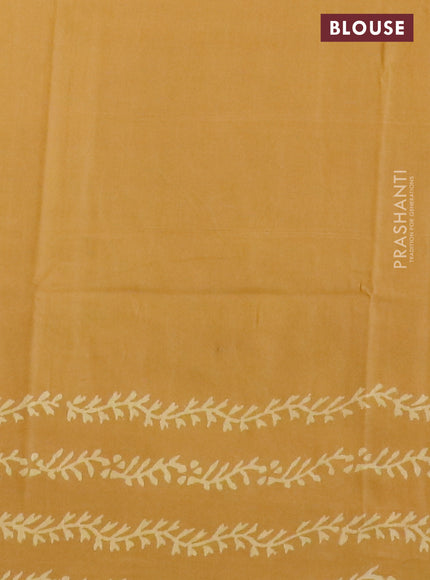 Pashmina silk saree mustard yellow with butta prints and printed border