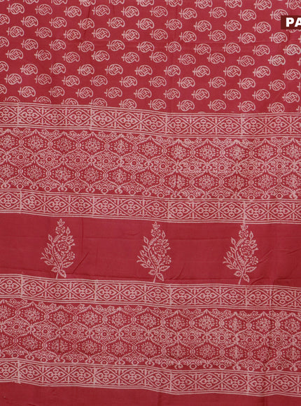 Pashmina silk saree maroon shade with butta prints and printed border