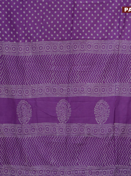 Pashmina silk saree violet with butta prints and printed border