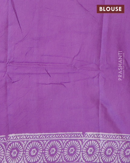 Pashmina silk saree violet with butta prints and printed border