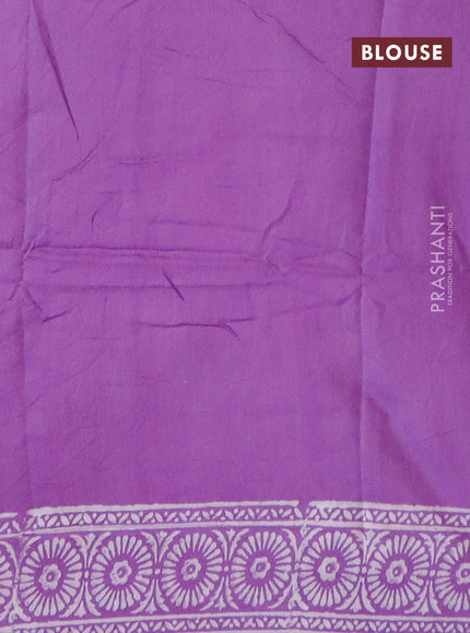 Pashmina silk saree violet with butta prints and printed border