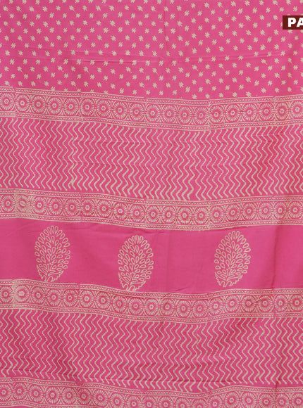 Pashmina silk saree light pink with butta prints and printed border