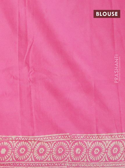 Pashmina silk saree light pink with butta prints and printed border