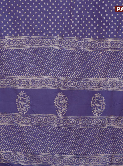 Pashmina silk saree blue with butta prints and printed border