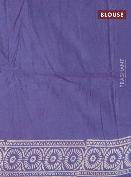 Pashmina silk saree blue with butta prints and printed border