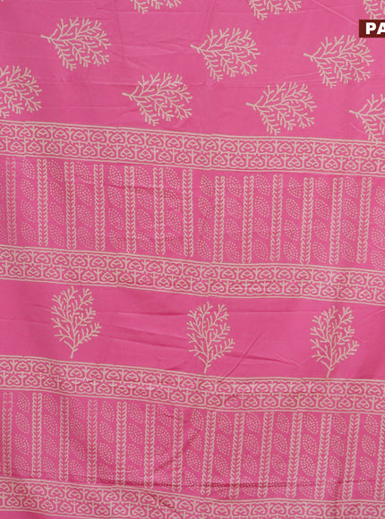 Pashmina silk saree light pink with butta prints and printed border