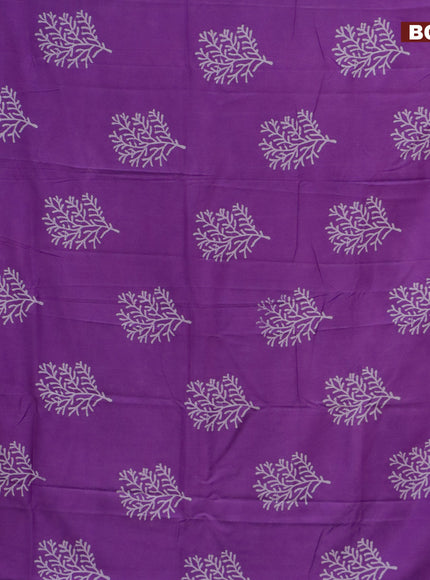 Pashmina silk saree violet with butta prints and printed border