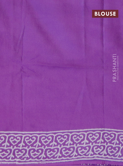 Pashmina silk saree violet with butta prints and printed border