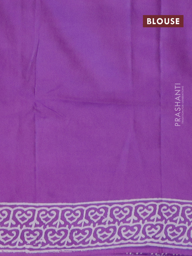 Pashmina silk saree violet with butta prints and printed border