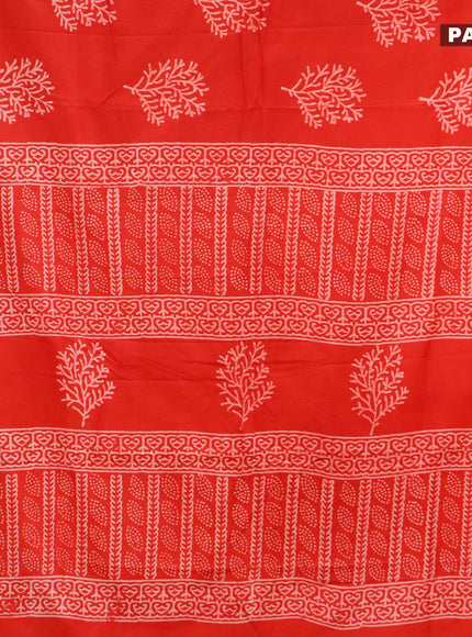 Pashmina silk saree red with butta prints and printed border