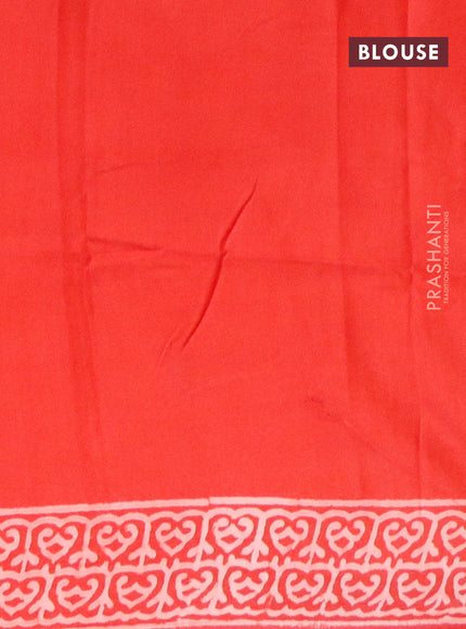 Pashmina silk saree red with butta prints and printed border