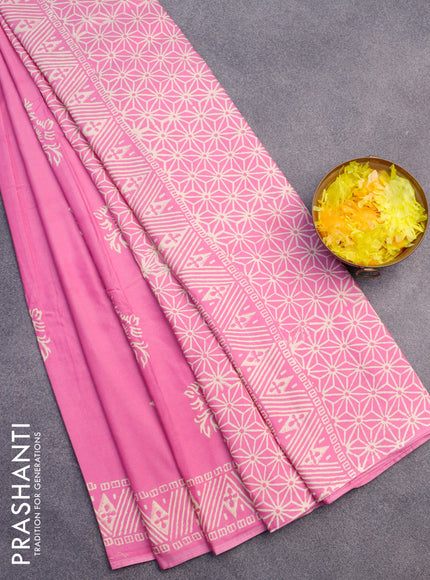 Pashmina silk saree light pink with butta prints and printed border