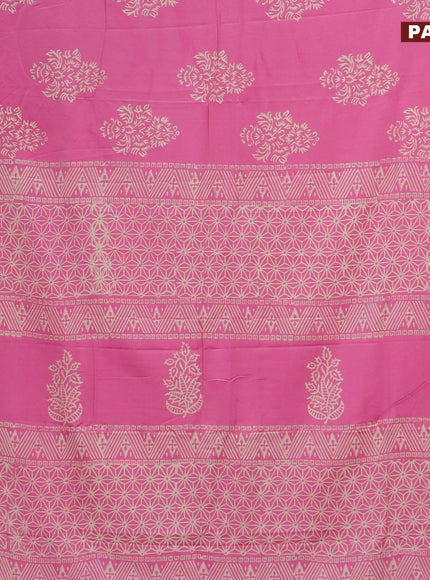 Pashmina silk saree light pink with butta prints and printed border