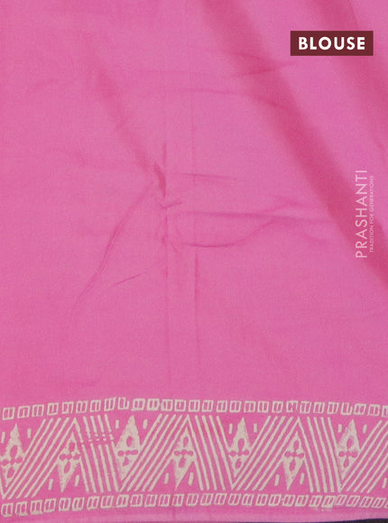 Pashmina silk saree light pink with butta prints and printed border