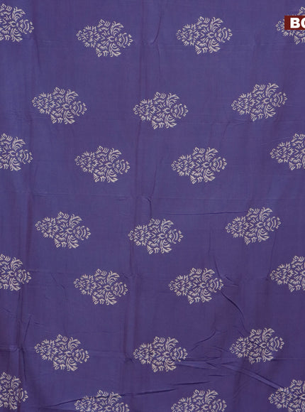 Pashmina silk saree blue with butta prints and printed border